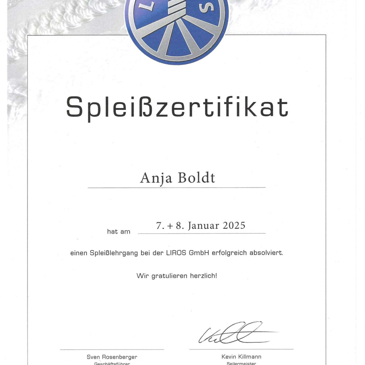 Spleißzertifikat